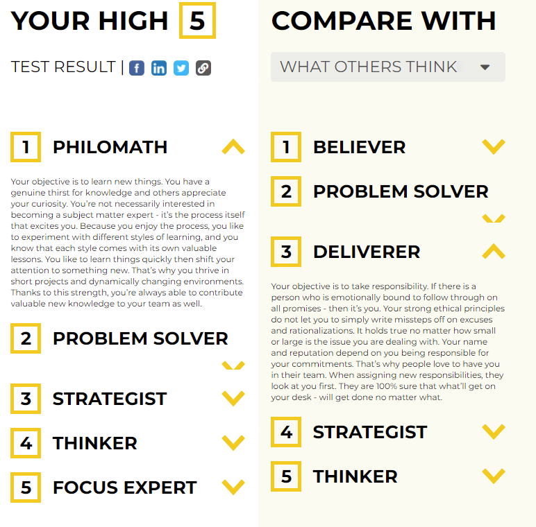 High5 test results